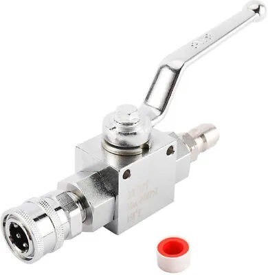 Steel High Pressure Washer Ball Valve Kit 3/8 Inch Quick Connect 4500 PSI • $29.85