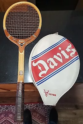 Vintage Davis HI-Point 4-L Wood Tennis Racquet With Leather Case USA MADE CUSTOM • $24.95