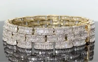 10k Yellow Gold 12.50 Carat Real Diamond 31.20 Grams 13 Mm 8 Inches Bracelet • $4260