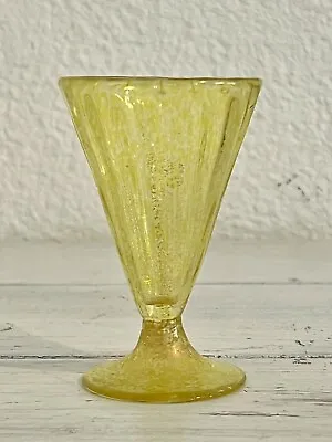 Murano Steuben Salviati Gold Venetian Art Glass Goblet Cordial Glass • $63