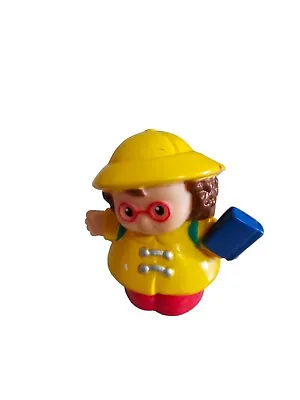 Fisher Price Little People MAGGIE In RAINCOAT W/ BACKPACK Ready For SCHOOL BUS • $5.99