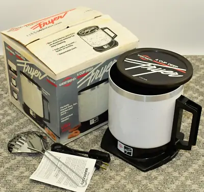 Vintage WEST BEND 4 Cup Deep Fryer 83604 Electric IN BOX - NICE • $86.88