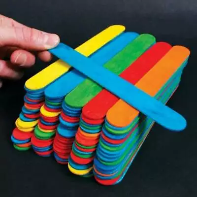 JUMBO Coloured Wooden Lolly Lollypop Sticks. Craft Model Making 150mm X 18mm • £3.50