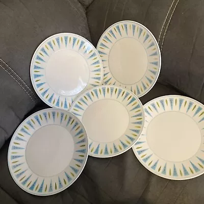 5 Mikasa Cera-Stone Blue Point 7 5/8  Salad Plates • $31.99