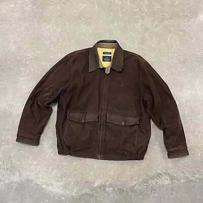 Vintage Nautica Men’s Brown Corduroy Jacket Size M • $90