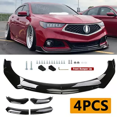 For Acura TL Front Bumper Lip Spoiler Splitter Diffuser Body Kit Glossy Black • $74.99