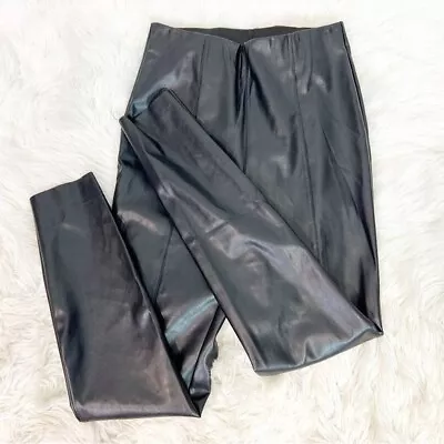 H&m Black Faux Vegan Leather Skinny Pants Leggings Womens Sz 6 Nwt • $14.37