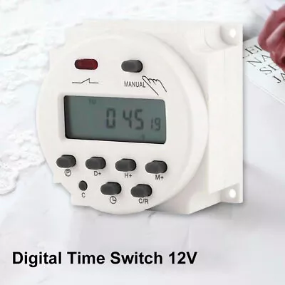 12V 16A Digital Electronic Lcd Time Relay Switch Programmable Timer Tool UK • £8.54