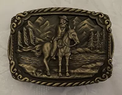 Brass Western Cowboy Horse Belt Buckle • $24.95