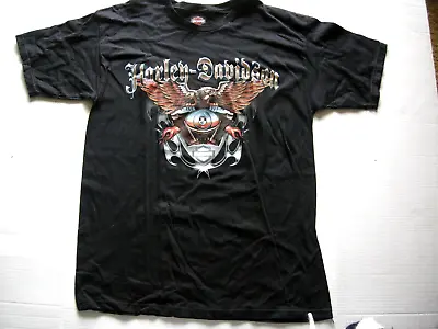 Harley Davidson Men's S/S T-Shirt W/Screamin' Eagle & Twin Cam Heads Large • $19.99