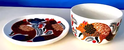 Vintage Rare Marimekko Oiva “ketunmarja” Fox Berry Latte Cup And Dish/plate-nwot • $110