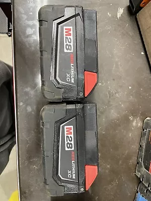 Milwaukee 48-11-2830 M28 28V Lithium-Ion Battery Two Batteries Not Working • $90