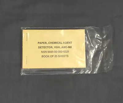 Military Paper Chemical Agent Detector ABC-M8 25 Sheets NSN 6665-00-050-8529 • $12