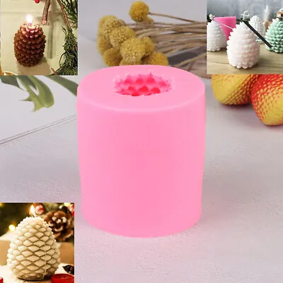 $8.95 • Buy 3D Christmas Pine Cone Silicone Candle Mold DIY Beeswax Aromatherapy Candle M CA