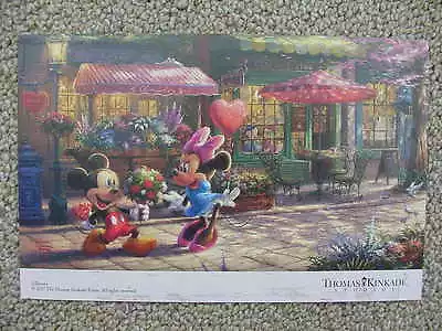 Mickey & Minnie Sweetheart Cafe Thomas Kinkade Studios Dealer Promo Post Card • $2.45