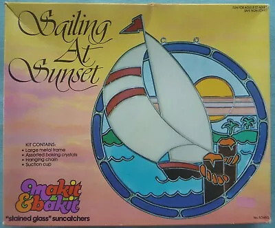 Vintage 1984 Large Makit & Bakit Sailing At Sunset Suncatcher Kit 50480 NIB • $30
