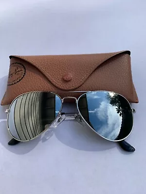 Ray-Ban Aviator Sunglasses W3277 RB3025 58m Silver Frame With Silver Mirror Lens • $1.25