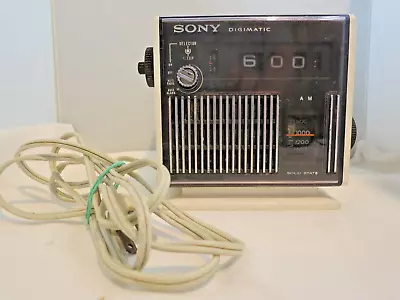 Vintage Sony Digimatic TR-C340 Flip Alarm Clock AM Radio Cube Tested Working • $64.99