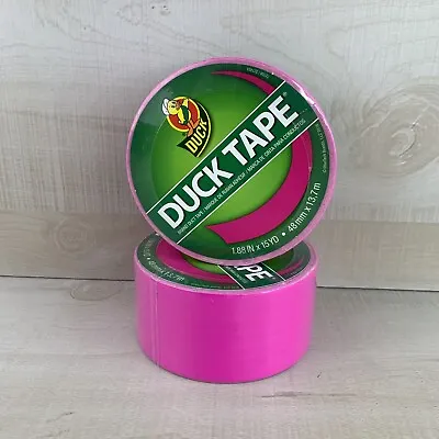 Duct Tape 2 Rolls Of Hot Pink Duck Brand 1.88 X15 Yard Roll Office Supplies New • $15.19