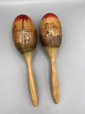 Vintage Wood Rhythm Maraca Pair Made In Mexico Circa 1960’s • $10