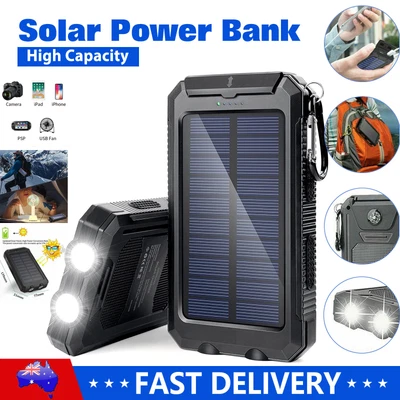 $25.85 • Buy 900000mAh Portable Solar Panel 2USB LED External Battery Power Bank Pack Charger