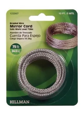  10FT MIRROR Braided Wire Cord 75lb Capacity Hang Mirrors And Picture Frames • $2.99