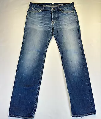 7 Seven For All Mankind Mens Jeans 36x31 Standard Straight Dark Wash Denim • $18.95