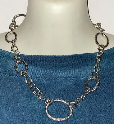 Michael Dawkins Sterling Silver Necklace Starry Night Oval Link Designer Jewelry • $154.99