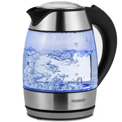£25.95 • Buy Electric Tea Illuminated Glass Kettle 360 Base Cordless 1.8L BPA Free Blue LED 