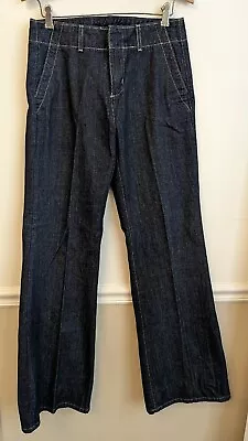Vtg Y2K Victoria's Secret London Jeans Dark Wash Wide Leg Size 4 With Pockets • $12