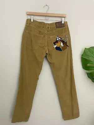 Ice Iceberg Vintage Pants Men’s Embroidered Pluto Disney  Corduroy Pants Size 32 • $34.39