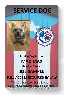 $7.99 • Buy Puerto Rico Theme Service Dog/Emotional Support/Therapy Dog ID Card 