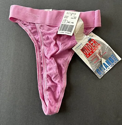 Gitano Vintage NWT ~ THONG BIKINI PINK SIZE 5~ 100% COTTON~1993~MADE IN USA • $34.99