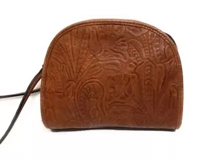 Margot Embossed Leather Crossbody Bag Purse Cognac • $29.99