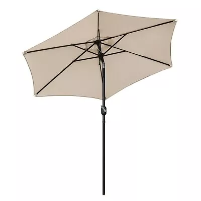 2.7M Garden Parasol Umbrella Canopy Patio Garden Sun Shade Beige • £29.99