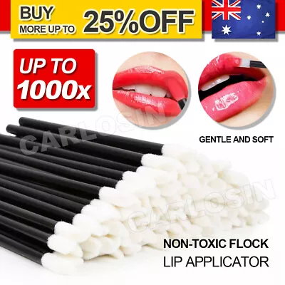 $5.95 • Buy 50/100/500/1000 Disposable Lip Brush Lip Wands Gloss Lipstick Applicator Brushes