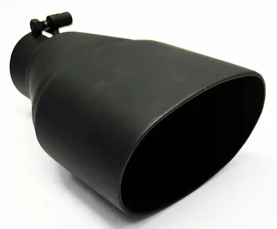 Exhaust Tip 5.50” X 3.50” Dia OD Oval 8.00  Long 3.00  Inlet Black Double Wall S • $42