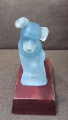 Victor Nipper Glass Figurine Blue 7.5” Very Rare! His Master Voice Very Good • $170