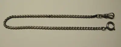 1920s Sterling Silver Pocket Watch Chain - 12 Inch Length • $115