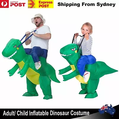 Costume Inflatable Green Dinosaur Rider Jurassic Suit Adult Halloween Party • $26.59