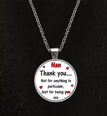 Nan Thank You Pendant 18  Silver Plated Necklace Birthday Mother's Day Gift N910 • £9.50