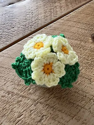 Handmade Crochet Primrose Chocolate Orange Cover Mothers Day Easter Gift • £4.50