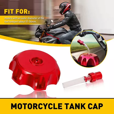 CNC Motorcycle Gas Fuel Tank Cap Cover Valve Breather Dirt Bike ATV Red 48.5mm • $10.99