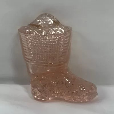 Vintage L.E.Smith Glass  Pink Wall Hanger Pocket Boot. Cracked But Glued • $6.99