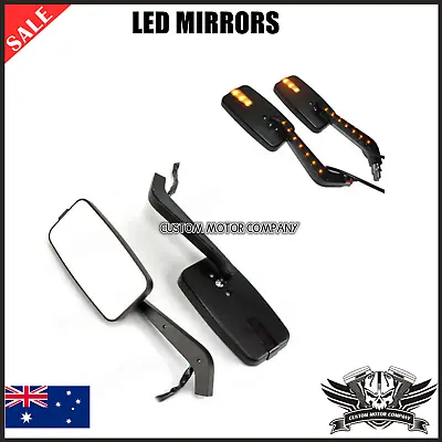LED Turn Signal Rectangle Black Mirrors Harley Davidson V-Rod Night Street V Rod • $49.49