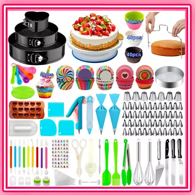 493 PCS Cake Decorating Supplies Kit Professional Cupcake DIY Baking Tools Set • £46.22