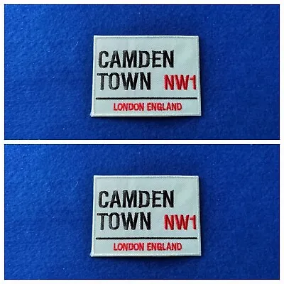 A Pair Of London Street Sign Patches Sew / Iron On Badges (c) Camden Town NW1 • £4.99