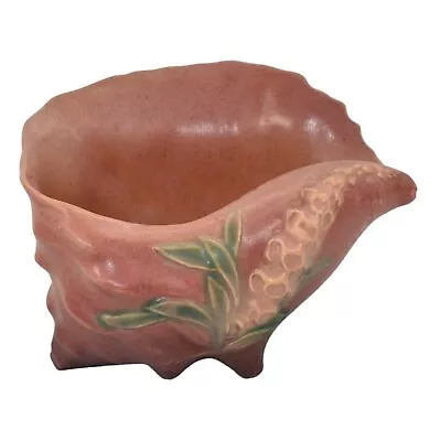 Roseville Foxglove Pink 1942 Vintage Art Pottery Conch Shell Planter Vase 426-6 • $0.99