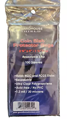 100 Guardhouse Coin Slab Clear Protector Resealable Bag PVC & Acid Free NGC PCGS • $6.95