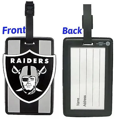 NFL Oakland Raiders Soft Luggage Bag Tags /Gym Bag / Golf Bag • $9.99